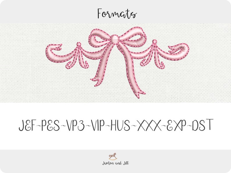 Satin ribbon bow embroidery designs pretty bow multiple sizes, quick stitch, monogram accent, 3 sizes bow embroidery design machine image 4