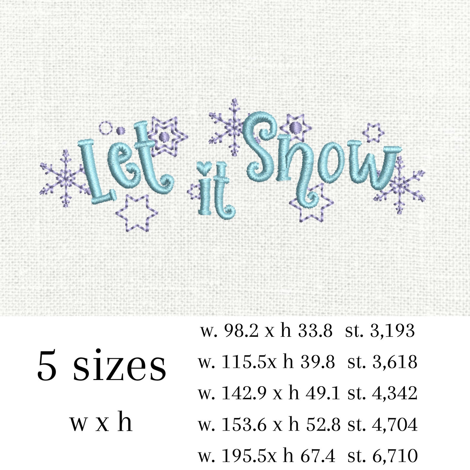 Let It Snow Machine Embroidery Design Instant Download Etsy