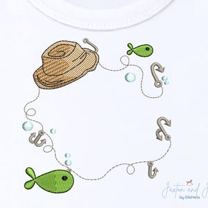 Fishing Monogram Frame Embroidery Design (Digital Download)