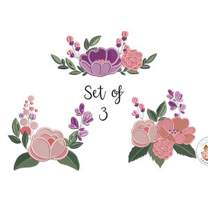 Peony Floral Machine Embroidery Designs: Rose Blossom Bundle (Instant Download)