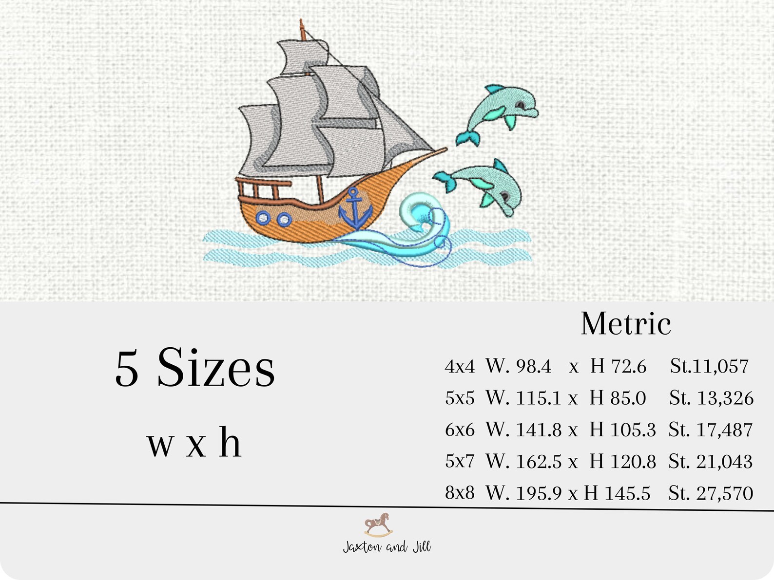 Ship Machine Embroidery Design Sailing Ship Marine Animals Etsy