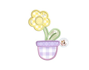 Daisy Applique Machine Embroidery Design: Floral Embroidery File (PES JEF)