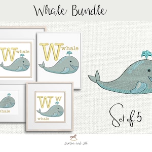Whale animal machine embroidery pack, Children&#39;s embroidery letter, kids embroidery, Zoo embroidery patterns