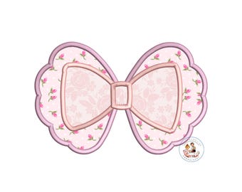Schleife Applikation, Maschinenstickerei: Coquette Pattern (Instant Download)