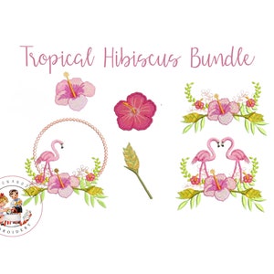 Hibiscus flower- machine embroidery design- instant download