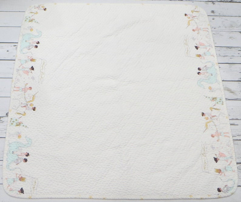 Baby quilts handmade faux chenille baby blanket bordered unicorn crib quilt gender neutral magic parade sarah jane gold pink blue white gray