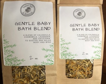 Baby Bath Herbs: A gentle blend of calming and cleansing herbs for baby's bathtime / postpartum bath  -Made with Organic Herbs-