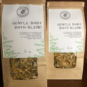 Baby Bath Herbs: A gentle blend of calming and cleansing herbs for baby&#39;s bathtime / postpartum bath  -Made with Organic Herbs-