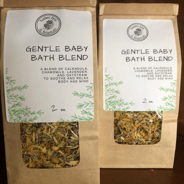 Baby Bath Herbs: A gentle blend of calming and cleansing herbs for baby's bathtime / postpartum bath  -Made with Organic Herbs-