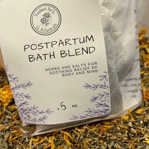 Postpartum Bath Blend Herbal Sitz Bath for Soothing Relief After Birth - Tub-Size Tea Bags - Single or Three Pack