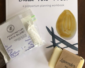 Postpartum Plan Gift Package - Herbal Sitz Bath, Soap, Planning Workbook