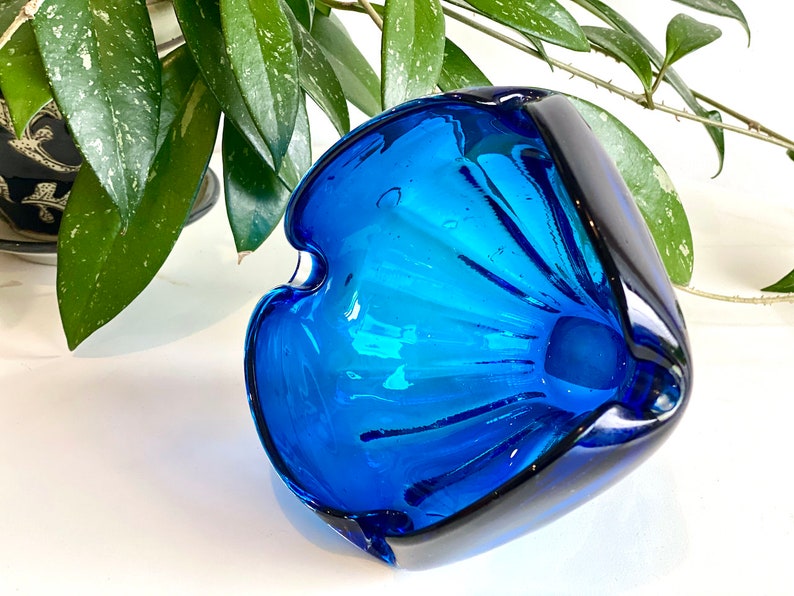 Vintage hand-blown glass ashtray