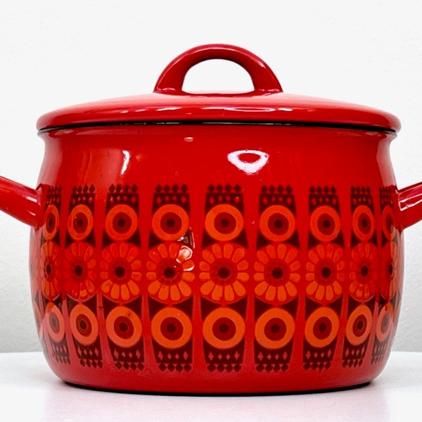 Finel (Finland) 'Kehrä' 2.5L Enamel Pot | Designed by Raija Uosikkinen *RARE FIND*