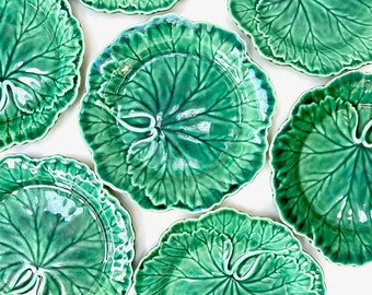 Wedgwood (England) 'Cabbage' 8" Salad Plates | Vintage English Majolica, Circa 1950s [Sold Separately]