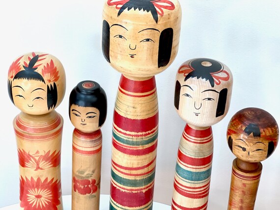 Traditional Style Vintage Japanese Kokeshi Wooden Dolls sold Separately 
