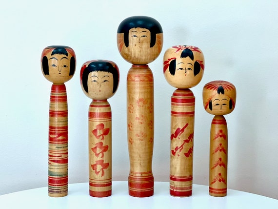 Traditional Style Vintage Japanese Kokeshi Wooden Dolls sold Separately 