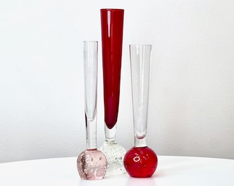 Controlled Bubble Bud Vases (set x3) | Red