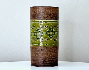 Bitossi (Italy) 'Carta Florentina' 8.5" Vase, in Olive Green