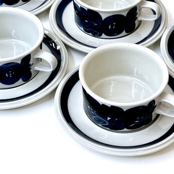 Arabia (Finland) 'Anemone' Flat Cup and Saucer | Designed by Ulla Procopé [Sold Separately]