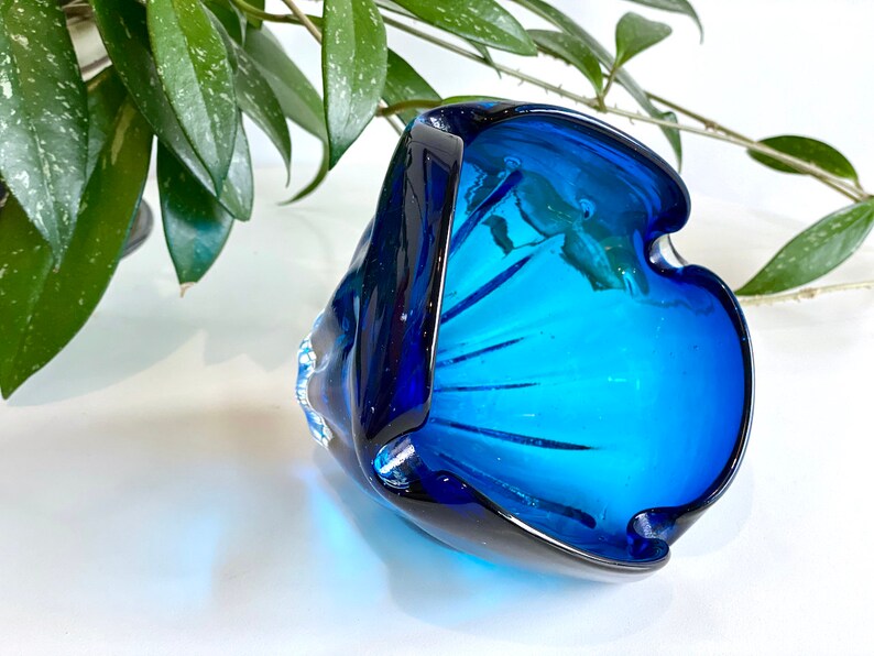 Vintage hand-blown glass ashtray