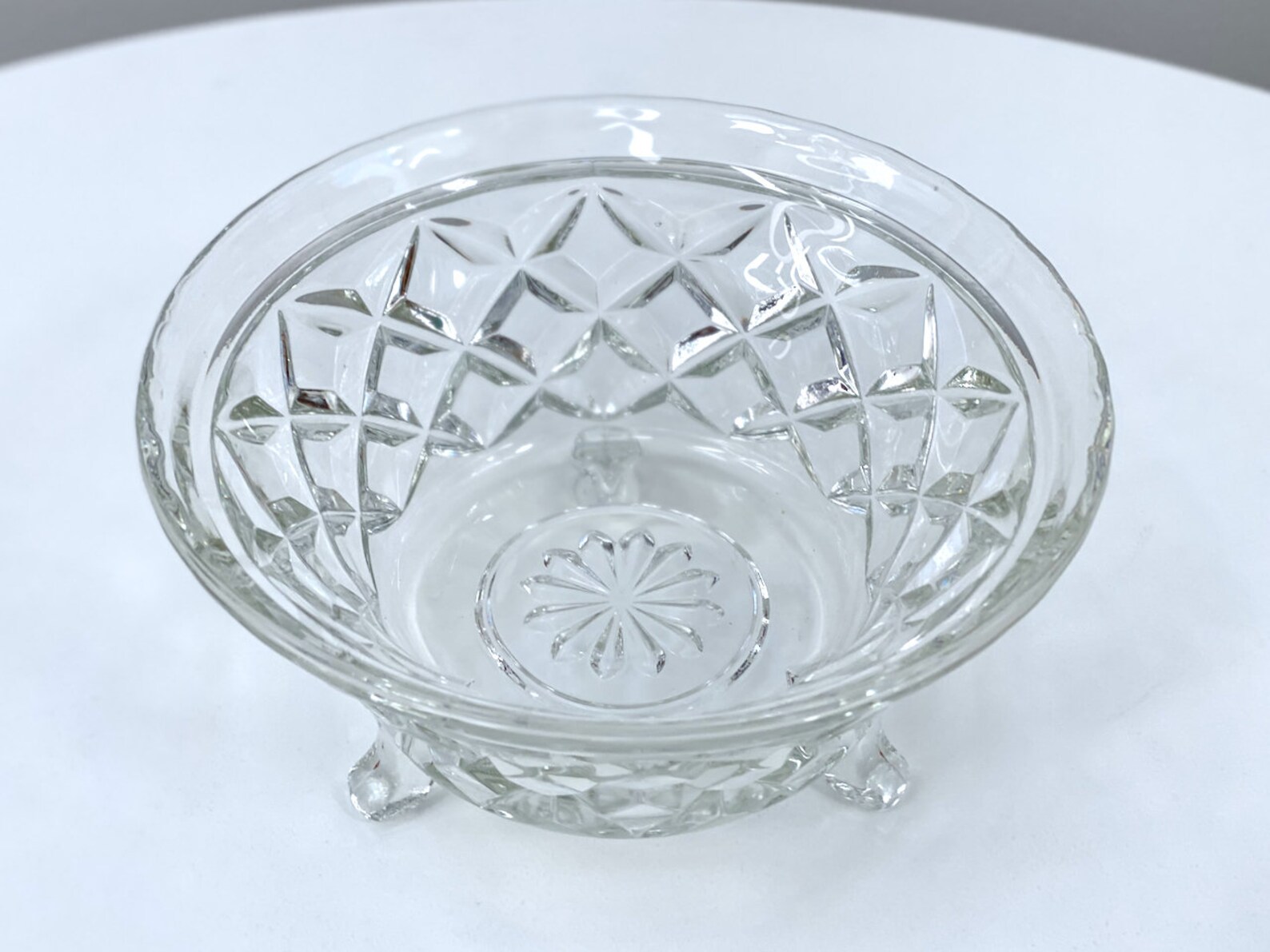 Crown Crystal Glass Australia Footed 6.5 Salad Bowl Etsy