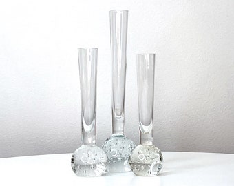 Controlled Bubble Bud Vases (set x3) | Clear