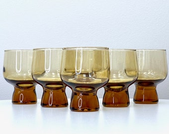 Crown Crystal / Kaaru Glass (New Zealand) 'Regis'  in Honeygold, Spirit Glasses (set x6)