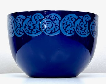 Finel (Finland) 'Orient' in Blue, Enamel Bowl | Designed by Leif Eriksson *RARE FIND*