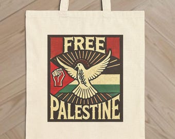 Borsa in tela di cotone "Free Palestine": supporto agli attivisti