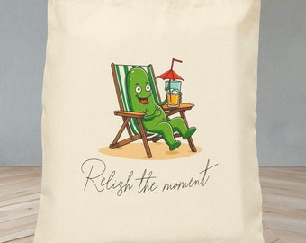 Borsa tote con gioco di parole sui cetriolini sottaceto: regalo umoristico e stravagante