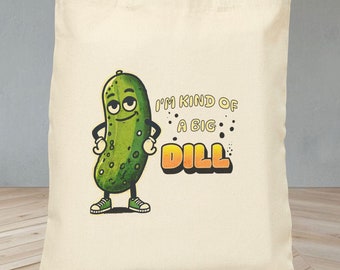 Borsa tote con gioco di parole sui cetriolini sottaceto: regalo umoristico e stravagante