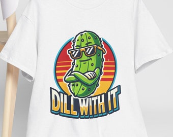 Maglietta unisex con sottaceti e aneto: gioco di parole divertente