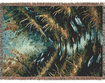 Coperta intrecciata in muschio: arazzo della foresta, decorazione per baita