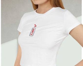 Maglietta per neonati con Diet Coke: top corto in cotone biologico Y2K