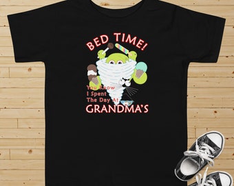 Camiseta para niños pequeños "Un día en casa de la abuela": camiseta divertida de monstruo