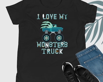 Camiseta juvenil "Amo mi Monster Truck": Camiseta divertida para niños