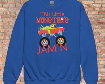 Bluza młodzieżowa z okrągłym dekoltem Little Monster Truck Jam