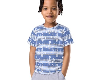 Kids Music Notes T-Shirt: Toddler Crew Neck Tee