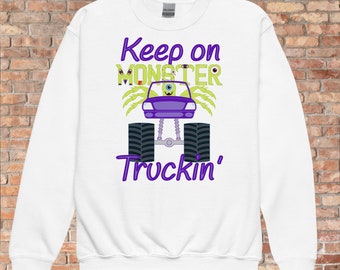 Felpa girocollo Monster Truck Youth: pullover in pile caldo
