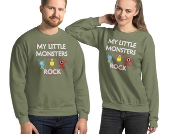 Felpa My Little Monsters Rock - Maglione unisex in misto cotone