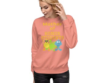 Felpa con scritta "Madre d'onore" per studenti: regalo unisex in misto cotone per la mamma