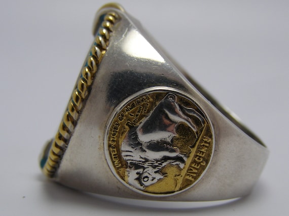 Indian head nickel honoring the american west ring hot sale