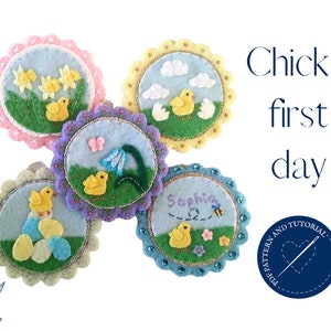 PDF pattern for Easter felt decoration 'Chicks first day'
