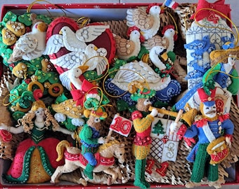 Hand-Stitched Felt Christmas Ornament: Bucilla Partridge in a Pear Tree