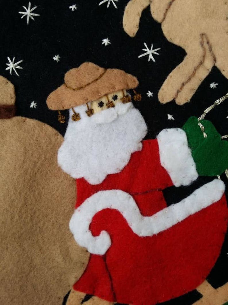 Personalized made to order Santa in Australia felt Christmas stocking