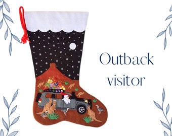 Made to Order - Outback Visitor felt Christmas stocking (Personalized)