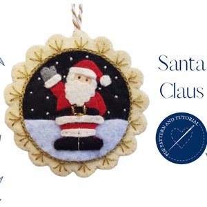 PDF pattern and tutorial for Felt Christmas decoration - 'Santa Claus'