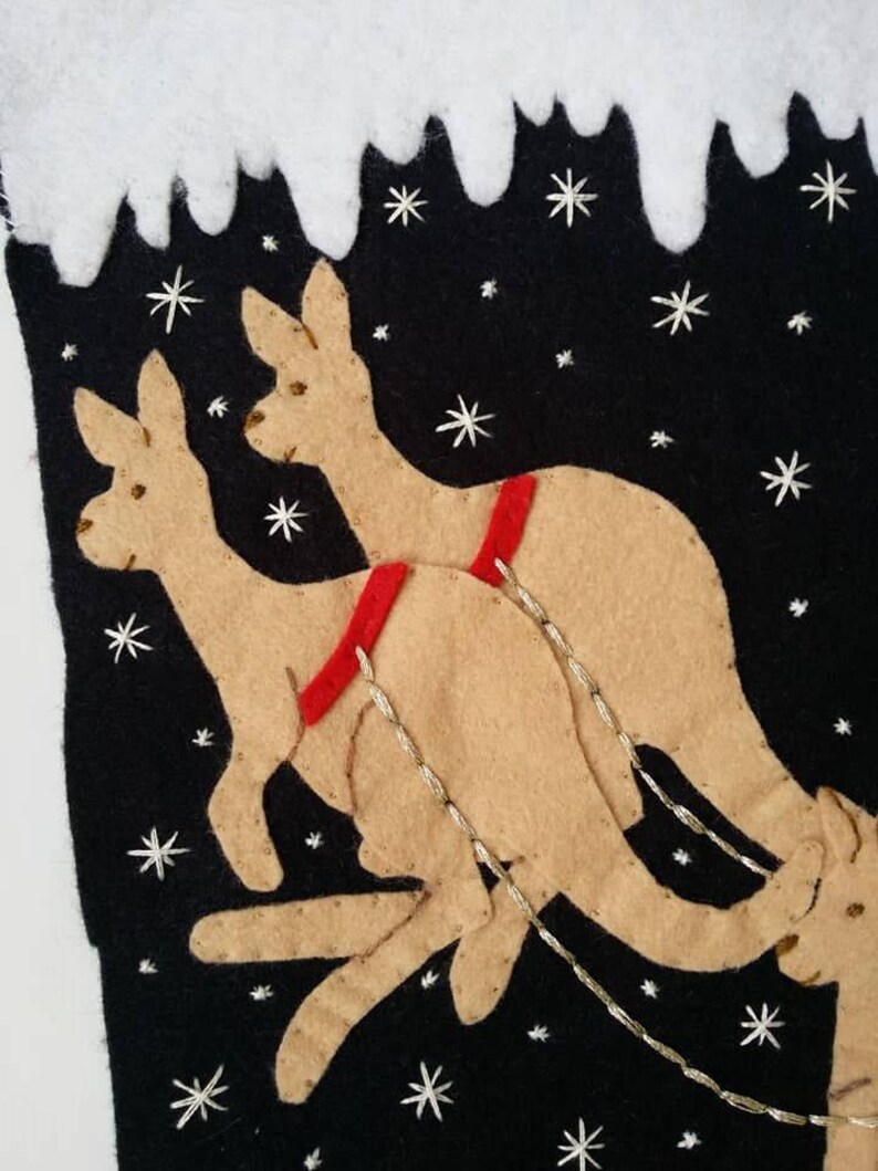 Personalized made to order Santa in Australia felt Christmas stocking
