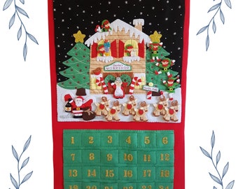 Made to order - Felt advent calendar 'Santa's Workshop' - completed