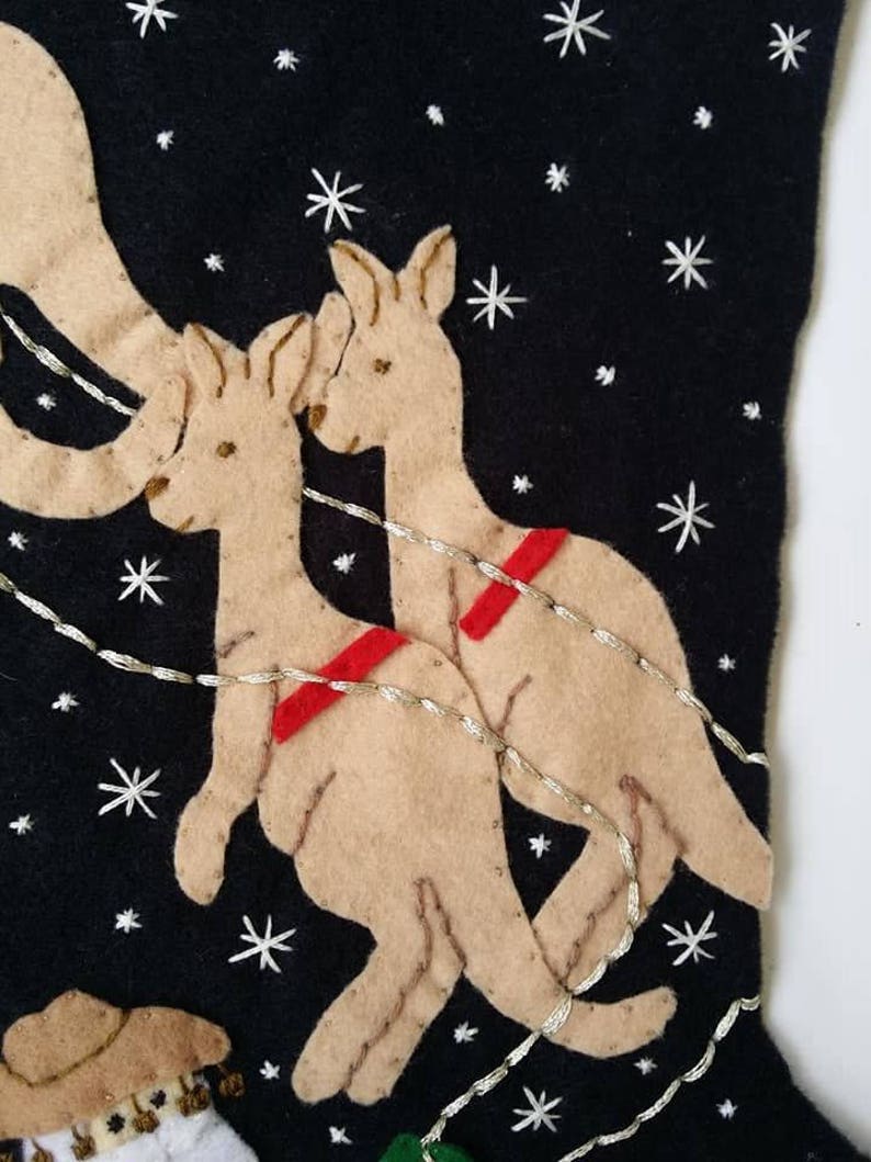 Personalized made to order Santa in Australia felt Christmas stocking